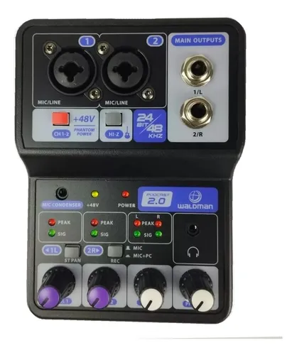 comprar Mesa De Som Waldman Poscast 2.0 2 Canais Interface De Áudio