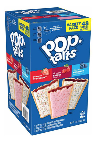 Rellenas Pop Tarts Pop Tarts  fresa/cereza/mora azul sin sal 2.3 kg pack x 48