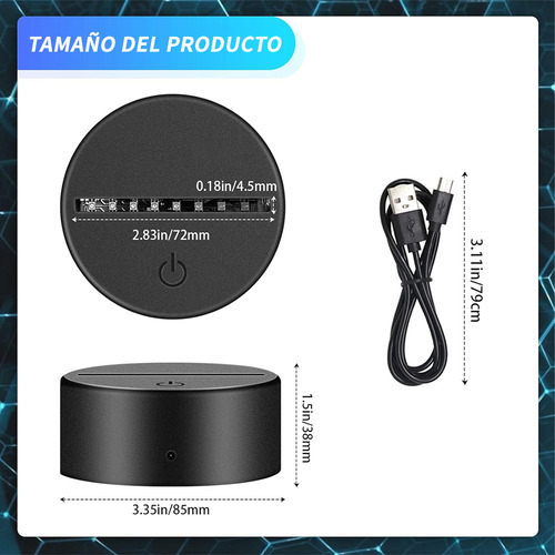 Led Night Light Base 10 Piezas Soporte De Lámpara Táctil Estructura Negro