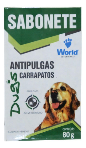 Sabonete Antipulgas Carrapatos Caes Anti Parasitas World 80g