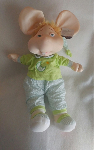 Topo Gigio Canta Hasta Mañana 50cms Alto Con Pijama Verde