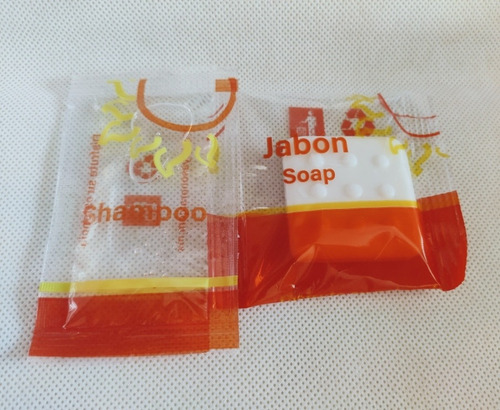 Imagen 1 de 7 de Jabón Y Shampoo Hotelero Económico Kit Con 50 Pz Sol