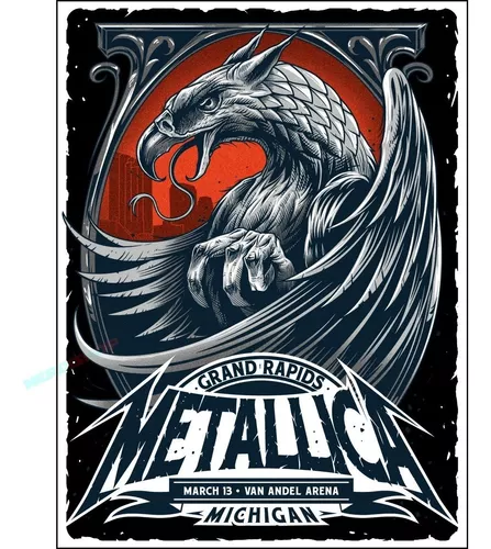 Poster Rock 40x50cm Banda Metallica Show Michigan Usa Eua