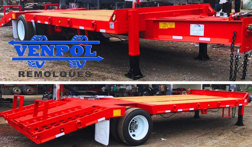 Remolque Lowboy Dos Ejes 30 Ton Para Retro, Motoconformadora