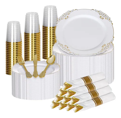 Vajilla Plástico Fiesta Platos Desechables Reutilizable 70pz