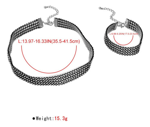 Jumwrit Conjunto De Pulsera Y Collar Con Diamantes De Imitac