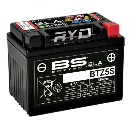 Batería Btz5s = Ytz5s Ktm 250 Exc 17-  Bs Battery