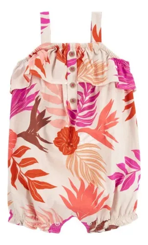 comprar Body Romper Infantil Macacão Floral Moda Verão Fresquinho