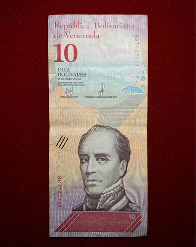 Billete 10 Bolívares Venezuela 2018 Pick 103 Oso Hormiguero