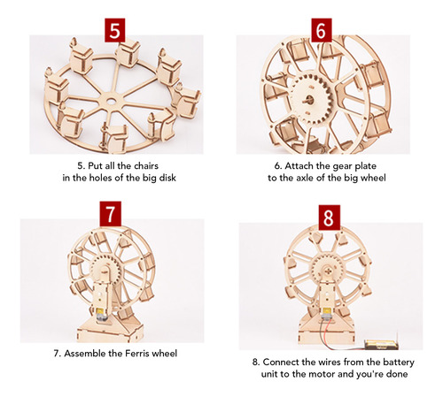 Kit De Construcción De Norias De Madera Para Niños Assembly