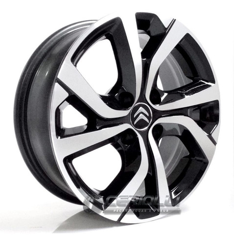 4 Rodas Aro 17 Citroen Cactus 4x108 C3 C4 Peugeot + Bicos Cor Preta Diamante
