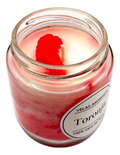 Vela Aromática Cera De Soya Frasco Chico Rosa Toronja