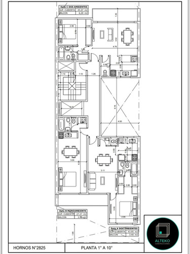 Departamento Dos Amb. Con Terraza Propia De 48 Mts