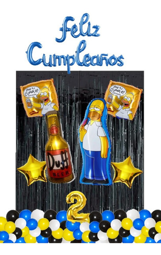 Set De Globos Homero Simpson, The Simpsons Decoración Fiesta