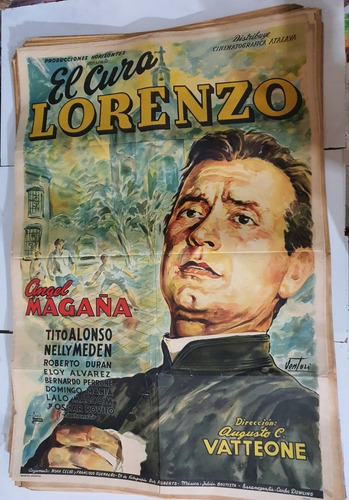 Antiguo Afiche De Cine Original-el Cura Lorenzo