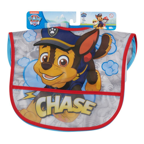 Babero Impermeable Sin Mangas Spin Master Paw Patrol 2 Pzs Color Azul Paw Patrol Niño Talla 6 M