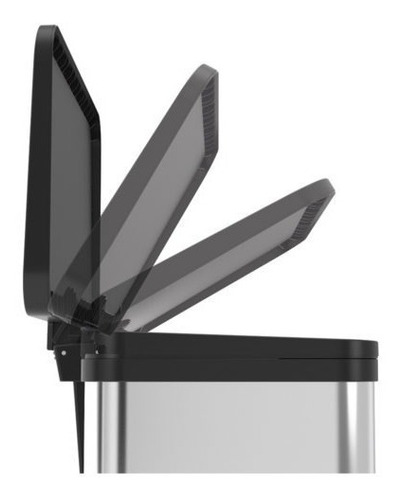 Imagen 3 de 5 de Cesto Residuos Oko Duo Plus M 2x9 Lt. Hailo Negro