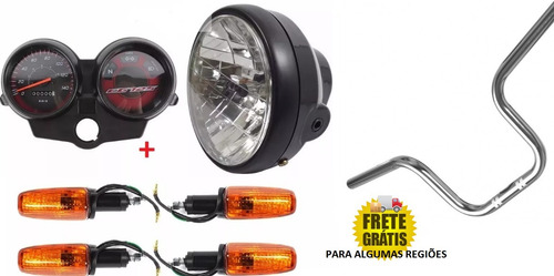Imagem 2 de 4 de Painel Fan 125 2010 + Farol- Guidao - Pisca - Bengala Retent