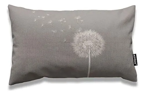 Aoyego - Funda De Almohada Con Diseño De Diente De León, 12. Liso 2 Plazas