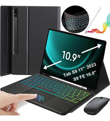B Funda Teclado Touchpad +mouse Lapiz Para Galaxy Tab S9