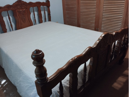 Cama Provenzal Antigua De Buena Madera