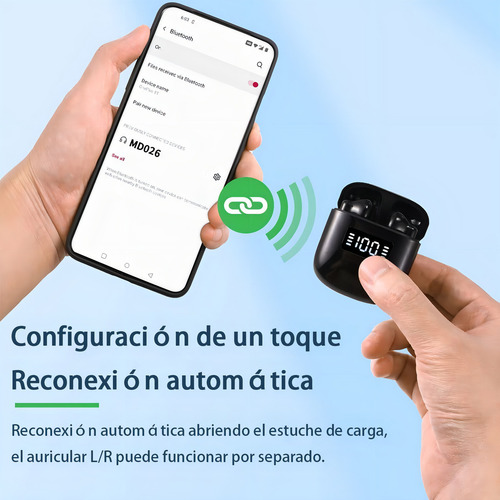 Audífonos Bluetooth V5.0 Auriculares Inalambricos Earbuds Color Blanco