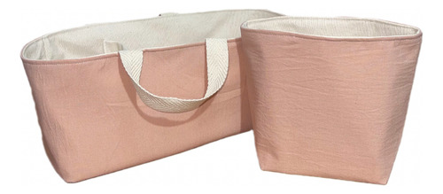 Contenedor Pañalero Con Manijas+cesto Tela. Ideal Regalo Rn Rosa