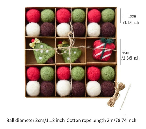 Kit De Guirnalda De Bolas De Fieltro De Navidad Diy