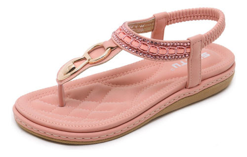 Mujer Boho Summer Flat Thong Sandalias, Pi B07g7bzt85_060424