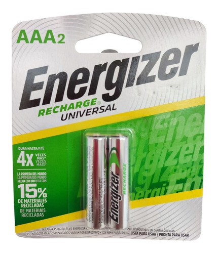 Imagen 1 de 6 de Pilas Baterias Aaa Energizer Recargables 
