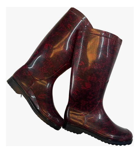 Bota De Lluvia Mujer Animal Print Calfor Pampeana 