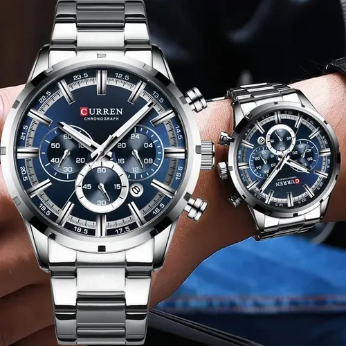 Reloj Curren 8355 Plateado / Azul Hombre