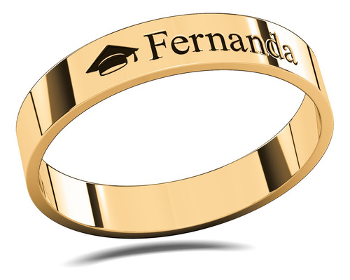 Anillo Graduación Birrete Nombre Peronalizado Oro 10k