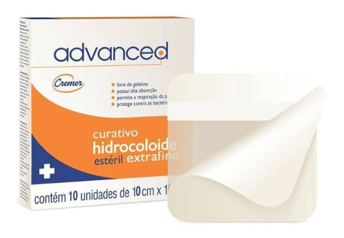 Curativo Hidrocolóide Advanced 10x10cm Ex.fino C/10un Cremer