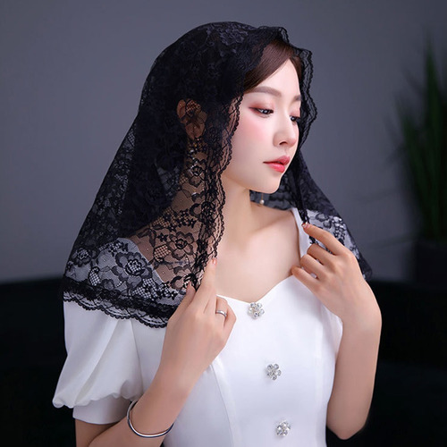 Mantilla De Encaje Capilla Iglesia Católica Velo Exquisita F