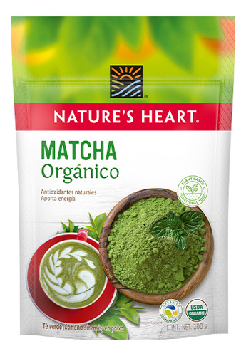 Matcha Organico Antioxidante Té Natures Heart Superfood 100g