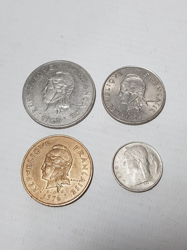 Imagen 5 de 5 de Antiguas Monedas Francesas 2 Polynesia Lote X 4 Mag 57989