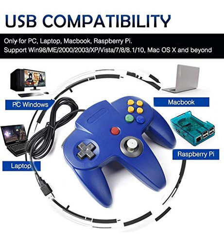 2 Pack Controladores N64 Usb Para Pc, Mac Y Raspberry Pi