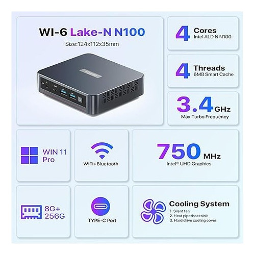 Mini Pc Trycoo Wi-6 Pro Intel 12th N100, 16gb Ddr4 Ssd 512gb