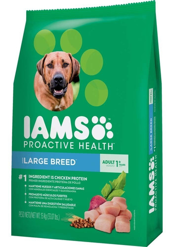 Comida Perro Iams Adulto Rz Grd Y Gigantes 15kg + Envío*