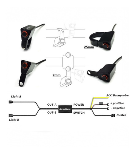 Imagen 6 de 9 de Kit Faros Led Sercomoto Sm7121s Premium Motos Bmw Gs Ktm