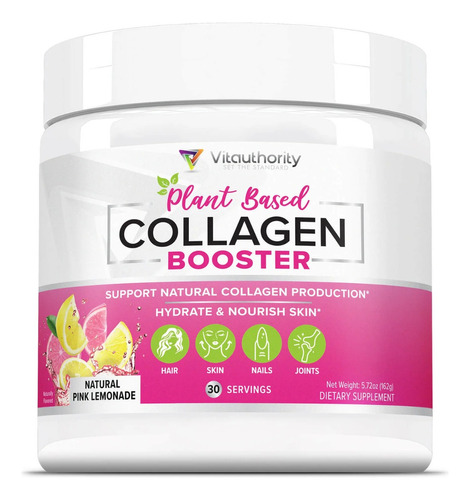 Vitauthority Colageno Booster A Base De Plantas 162 Gr Sabor Pink Lemonade