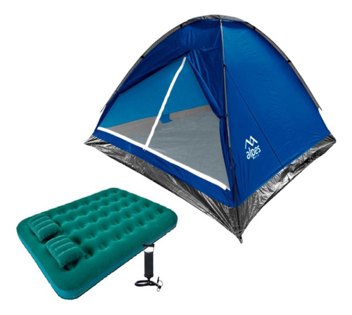 Combo Carpa 4 Personas + Colchón Doble + Almohadas +inflador