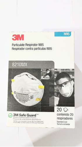 Mascarilla 3m N95 Mod 8210mx Caja 20 Pzas