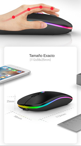 Mouse Inalámbrico Recargable Goojodoq M06 Negro