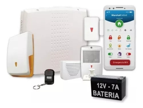 Kit Alarma Inalámbrica Marshall 3 Ip Wifi Aplicación Celular