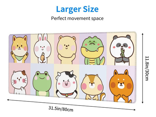 Alfombrilla De Ratón Para Juegos De Animales Kawaii, De Xl Y 2.