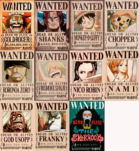 Poster Mugiwara One Piece Recompensa Actual 11 Pz Shankroger