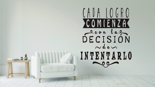 Vinil Decorativo Para Pared Frase Letras Cada Logro Comien