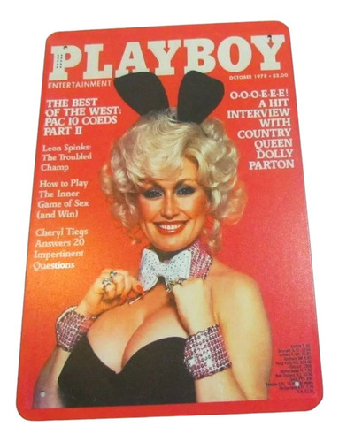 Poster Letrero Cartel Playboy Dolly Parton Decorativo Vintag